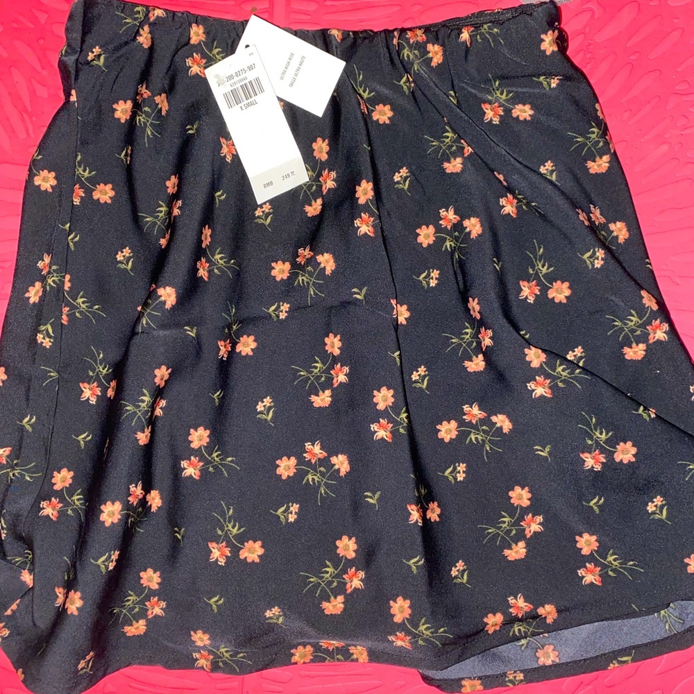 Hollister Black Floral Skirt